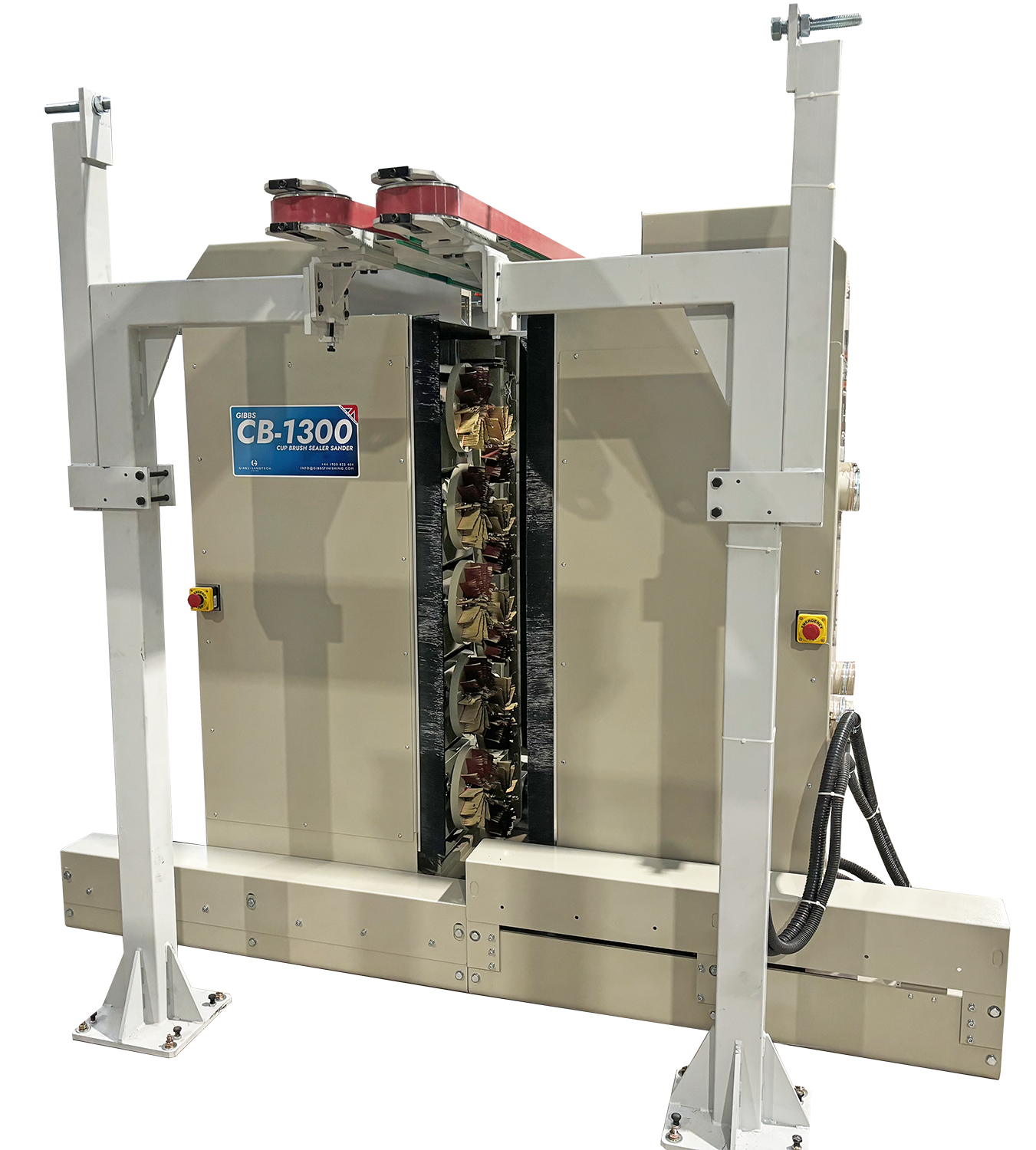 Photo of a custom built vertical sanding machine